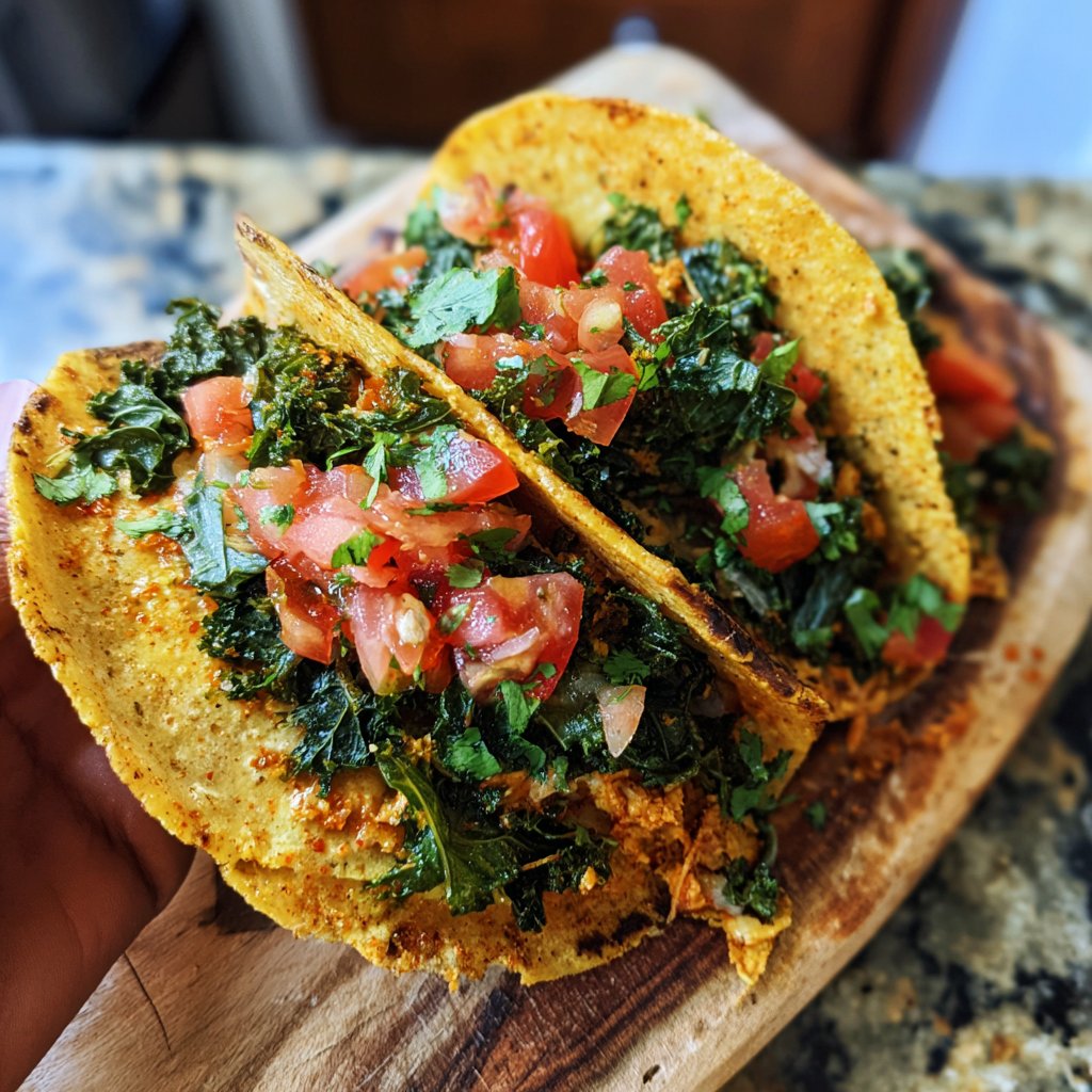 Crispy Turkey and Kale Tacos
