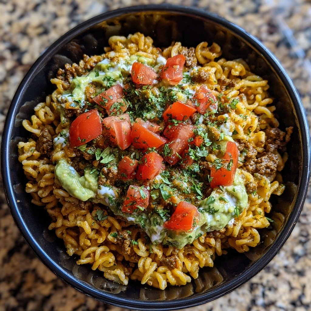 Taco-Inspired Pasta Rice Bowl