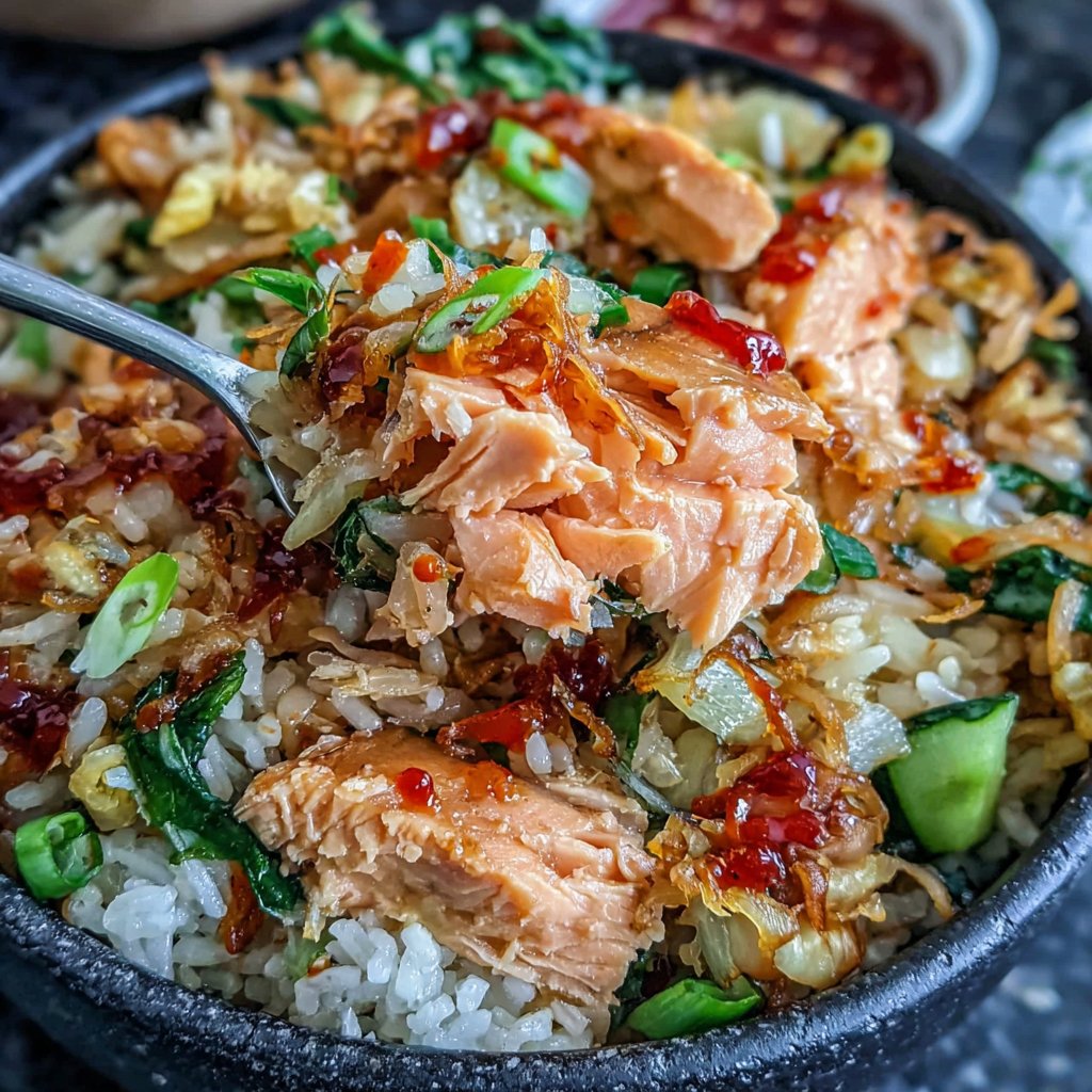 Sriracha Salmon Rice Bowl