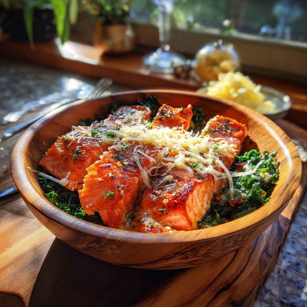Garlic Parmesan Boston Salmon Bowl