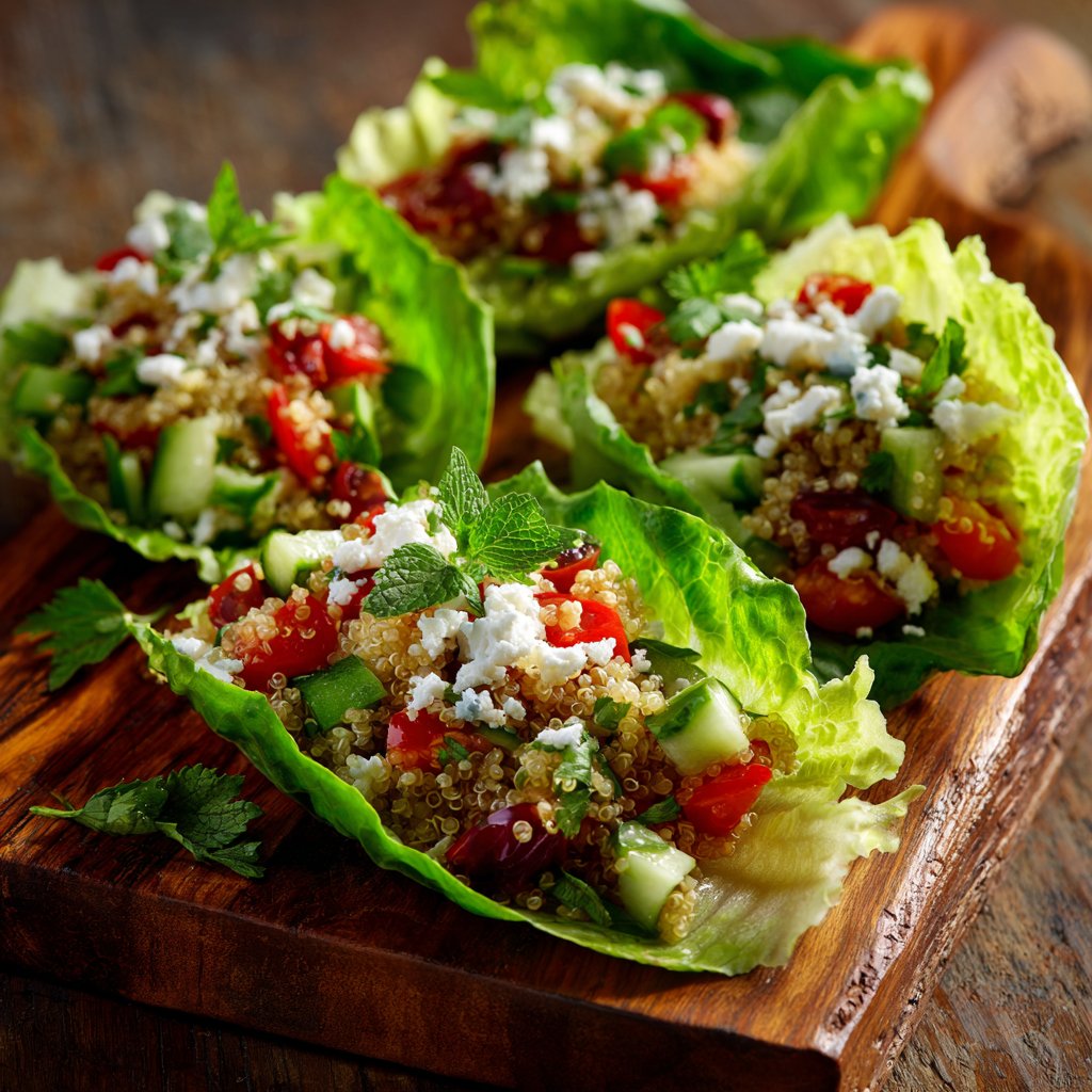 Mediterranean Quinoa Lettuce Wraps