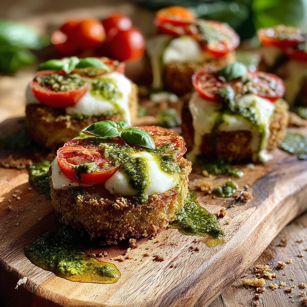 Pesto and Mozzarella Tomato Bites